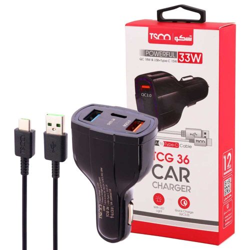 شارژر فندکی تسکو مدل TCG 36 شارژر فندکی تسکو مدل TCG 36