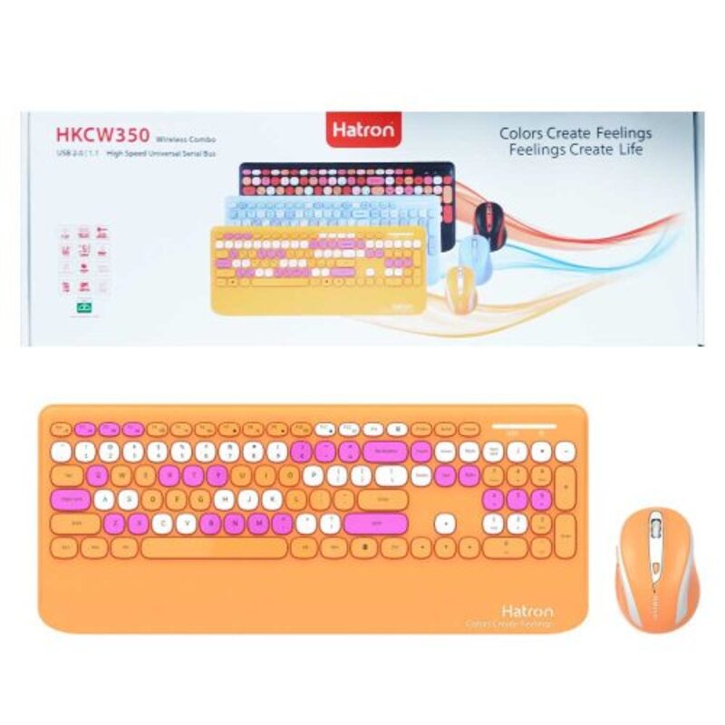 کیبورد و ماوس بی سیم هترون مدل HKCW350 کیبورد و ماوس بی سیم هترون مدل HKCW350
