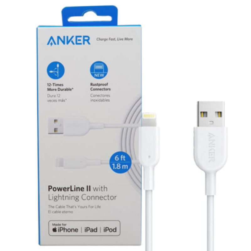 کابل تبدیل USB به لایتنینگ انکر مدل A8433 طول 1.8 متر کابل تبدیل USB به لایتنینگ انکر مدل A8433 طول 1.8 متر